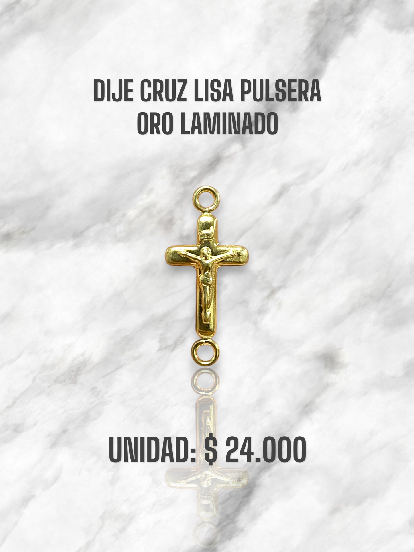 DIJE CRUZ LISA ORO LAMINADO