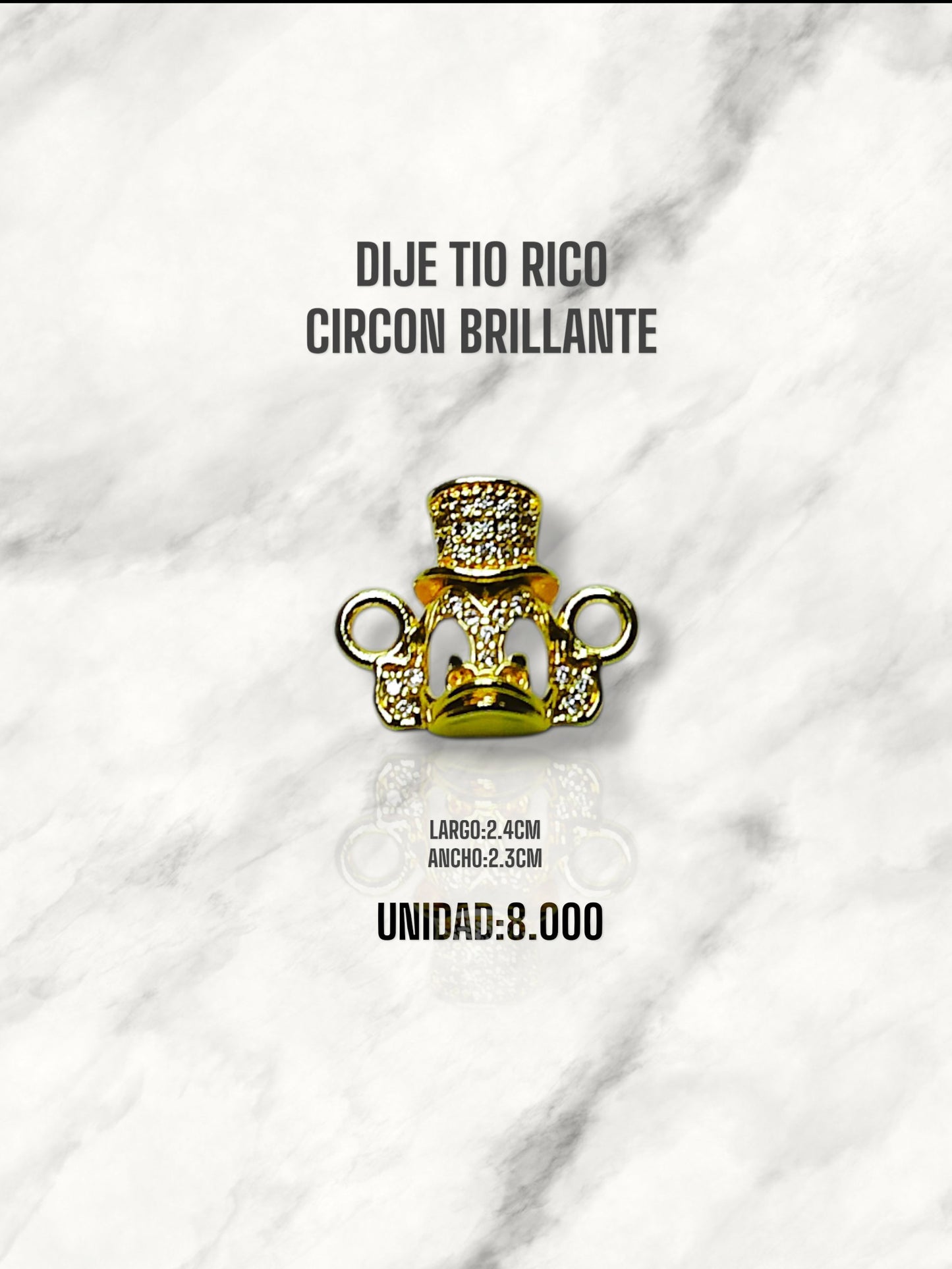 DIJE TIO RICO CIRCON BRILLANTE