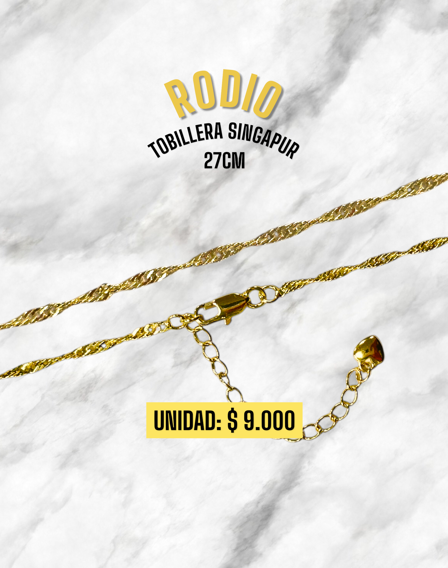 TOBILLERA SINGAPUR 27CM RODIO