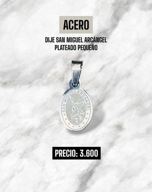 DIJE SAN MIGUEL ARCANGEL PLATEADO PEQUEÑO ACERO