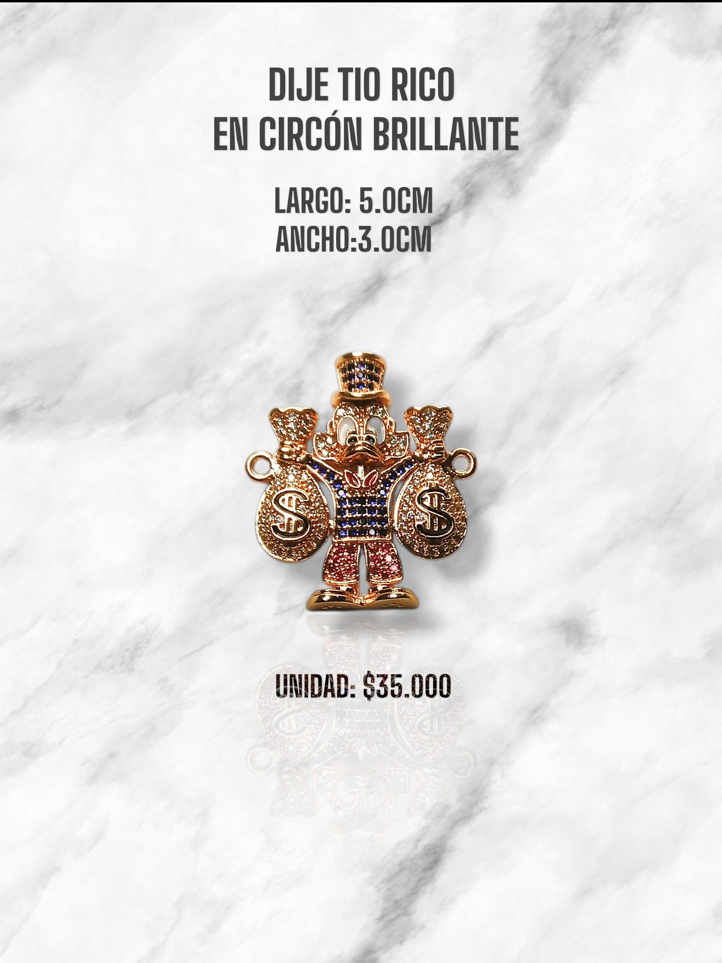 DIJE TIO RICO EN CIRCON BRILLANTE