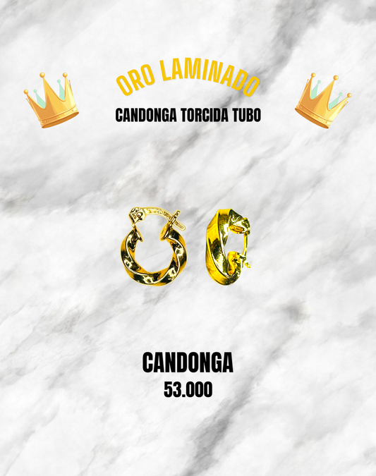 CANDONGA TORCIDA TUBO ORO LAMINADO