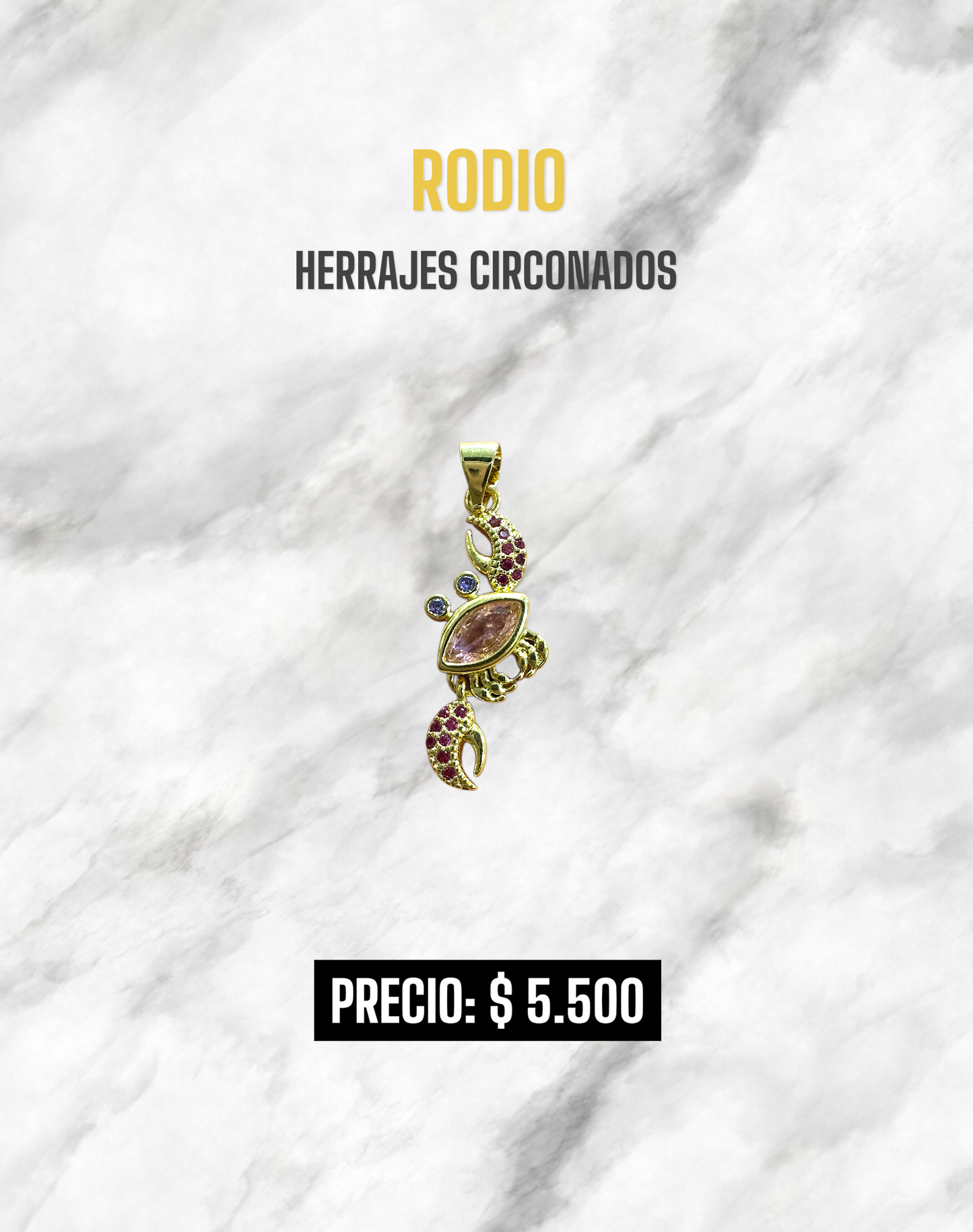 HERRAJES CON CIRCONES RODIO
