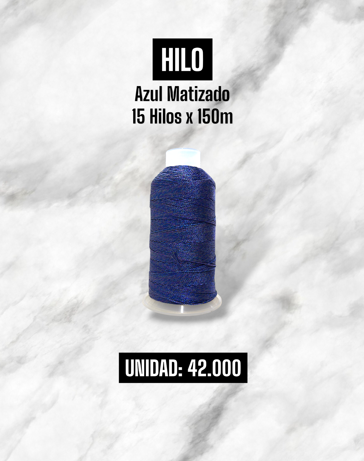HILO POLIESTER METALIZADO AZUL MATIZADO 15 HILOS X 150M