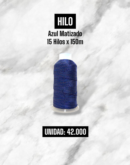 HILO POLIESTER METALIZADO AZUL MATIZADO 15 HILOS X 150M