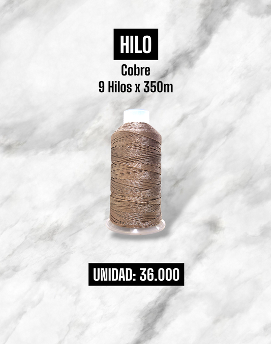 HILO POLIESTER METALIZADO COBRE 9 HILOS X 350M