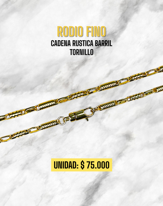 CADENA RUSTICA BARRIL TORNILLO RODIO FINO