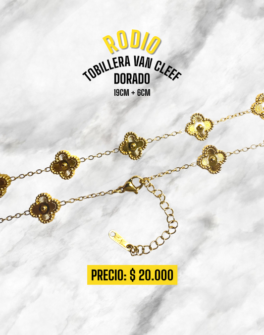 TOBILLERA VAN CLEEF DORADO 19CM + 6CM