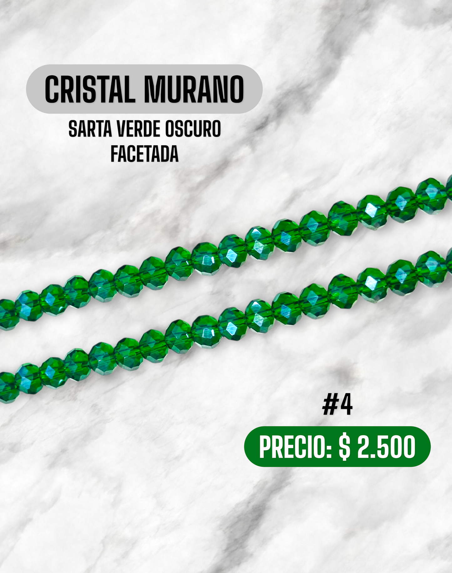 CRISTAL MURANO VERDE OSCURO