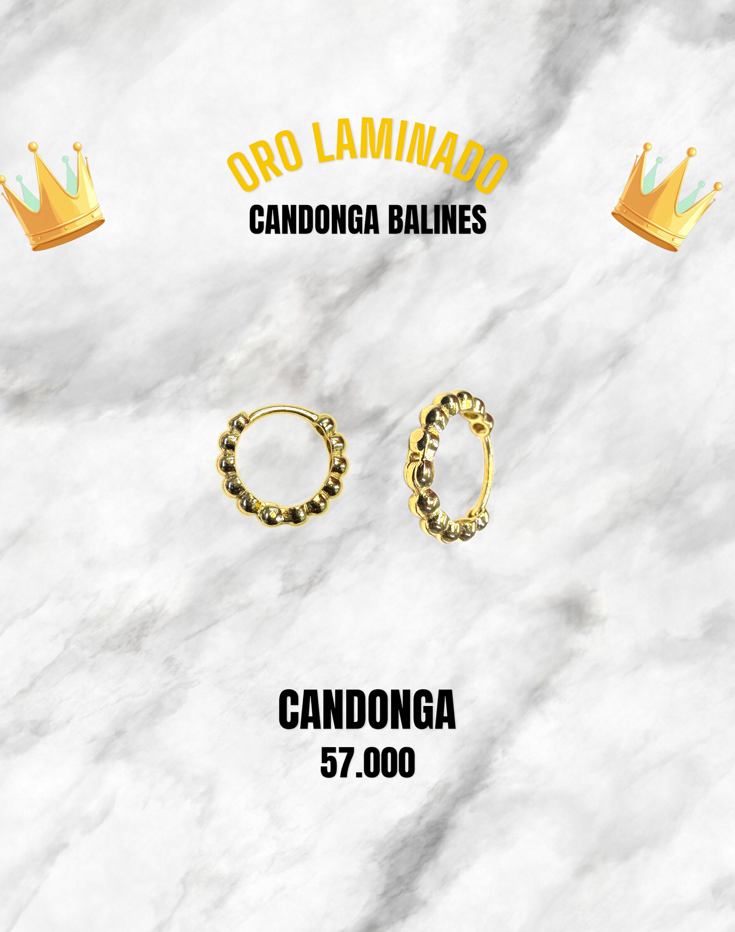 CANDONGA BALINES ORO LAMINADO