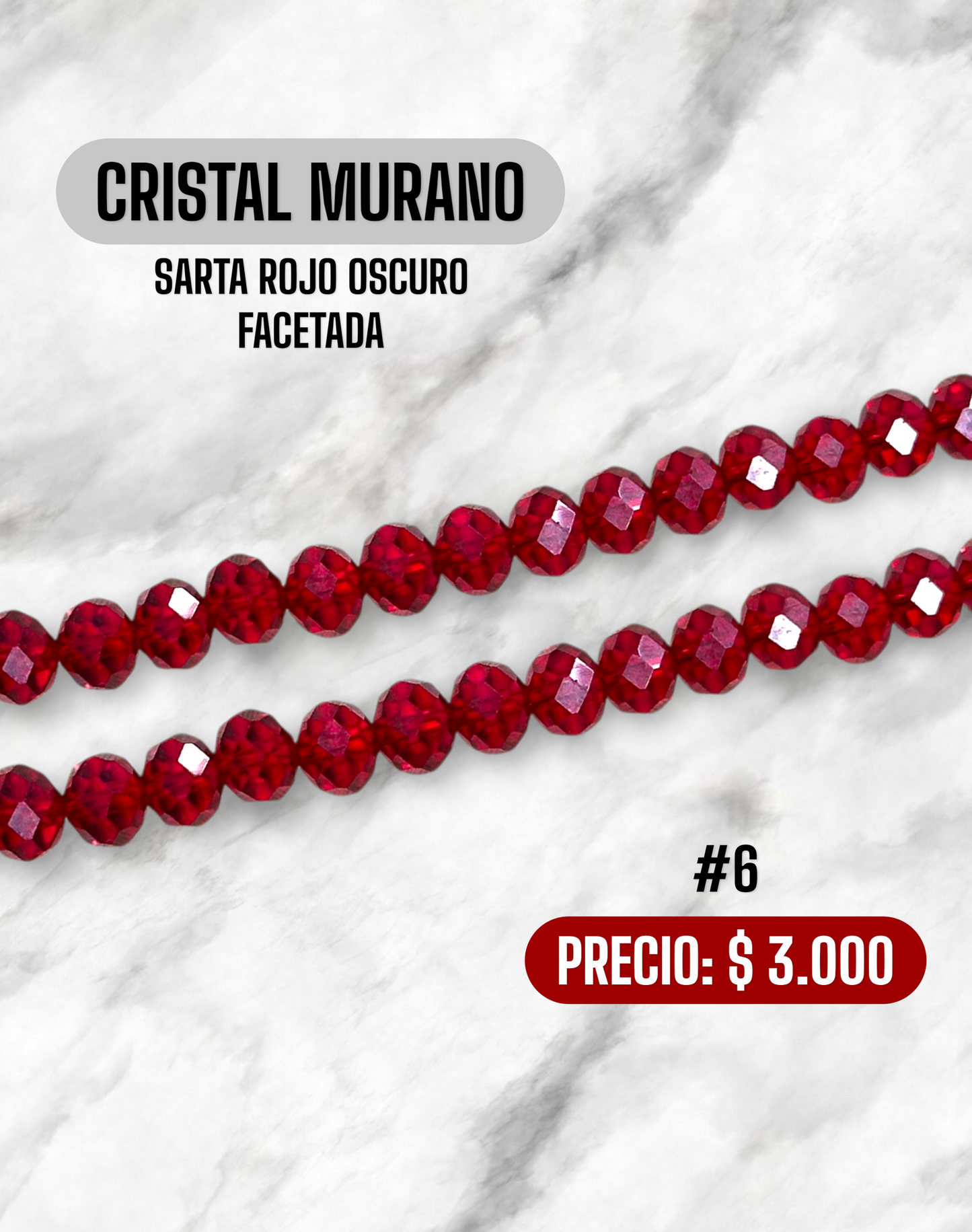 CRISTAL MURANO ROJO OSCURO