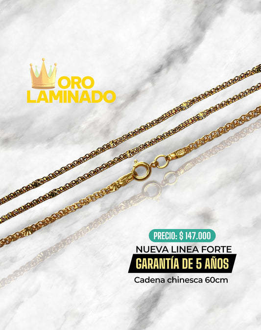 CADENA CHINESCA 60CM ORO LAMINADO LINEA FORTE