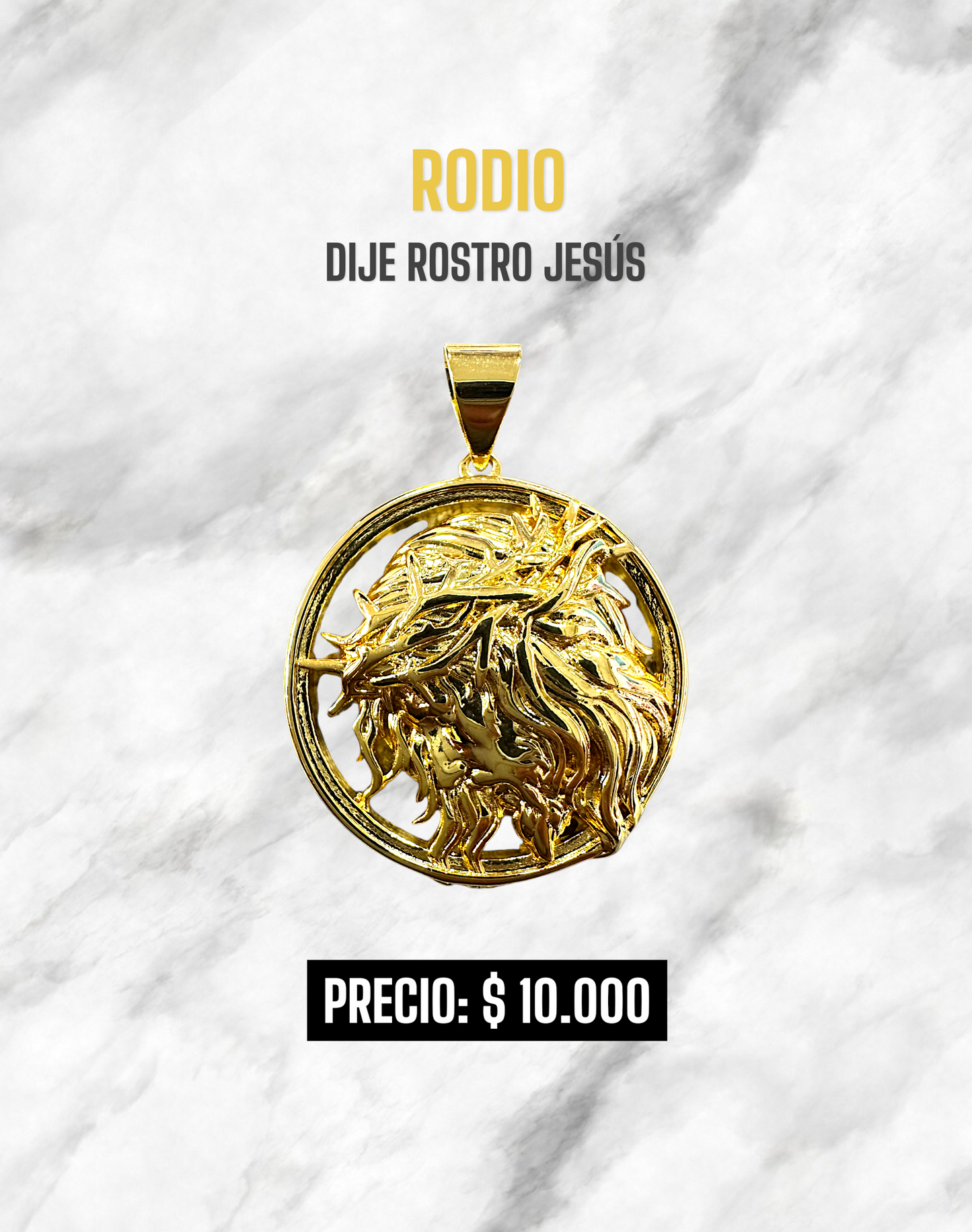 DIJE ROSTRO DE JESUS GRANDE RODIO