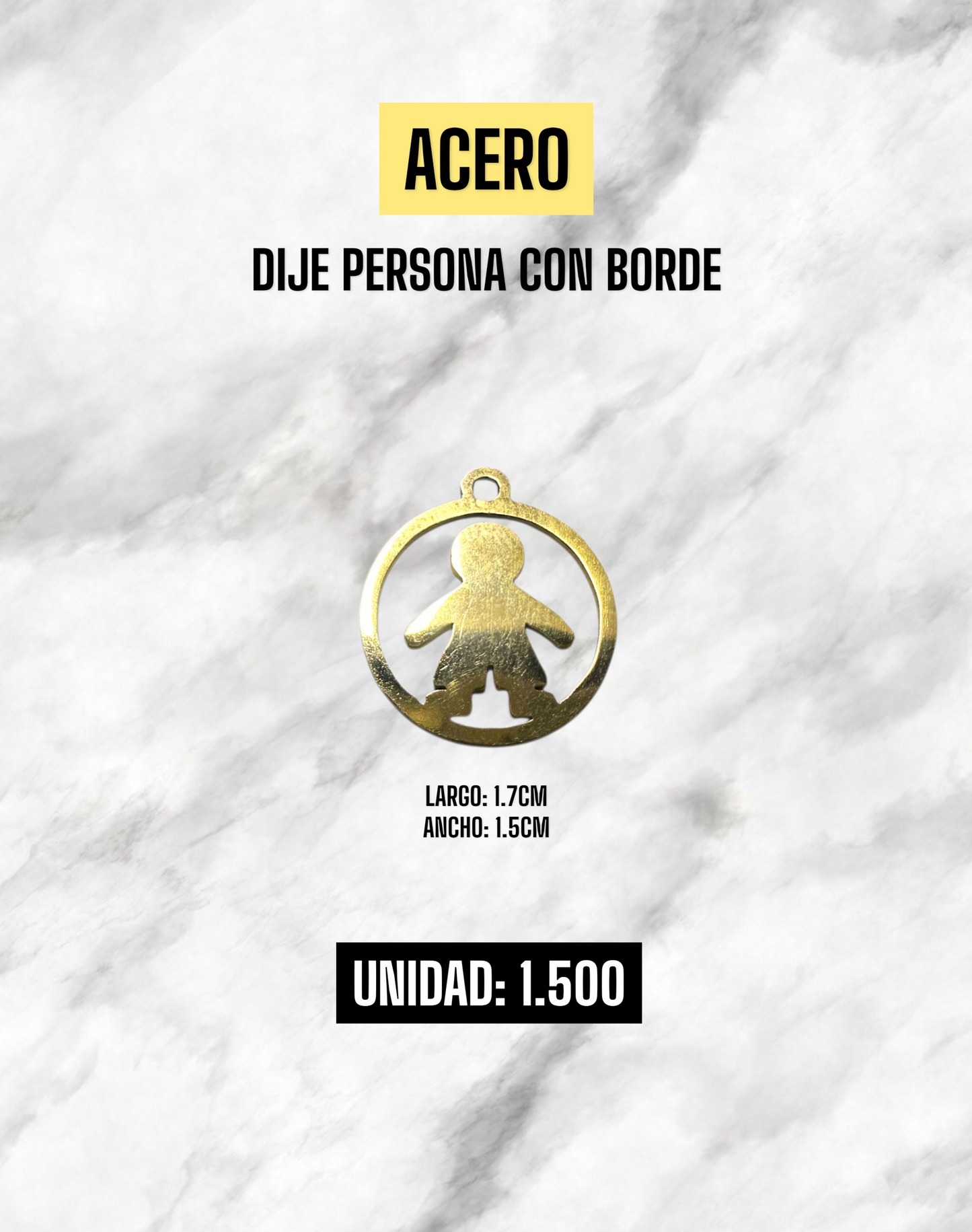 DIJE PERSONA CON BORDE ACERO