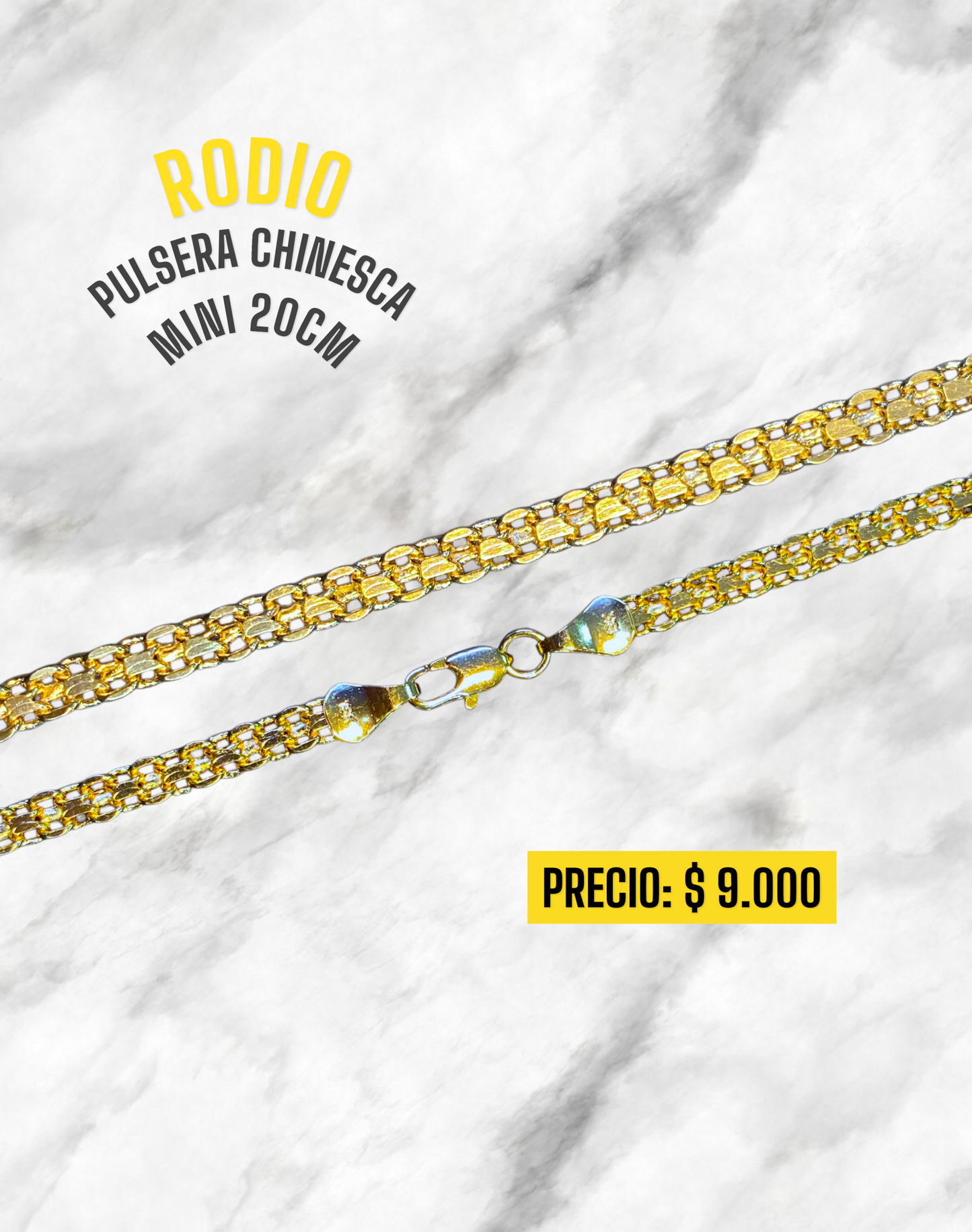 PULSERA CHINESCA 20CM RODIO