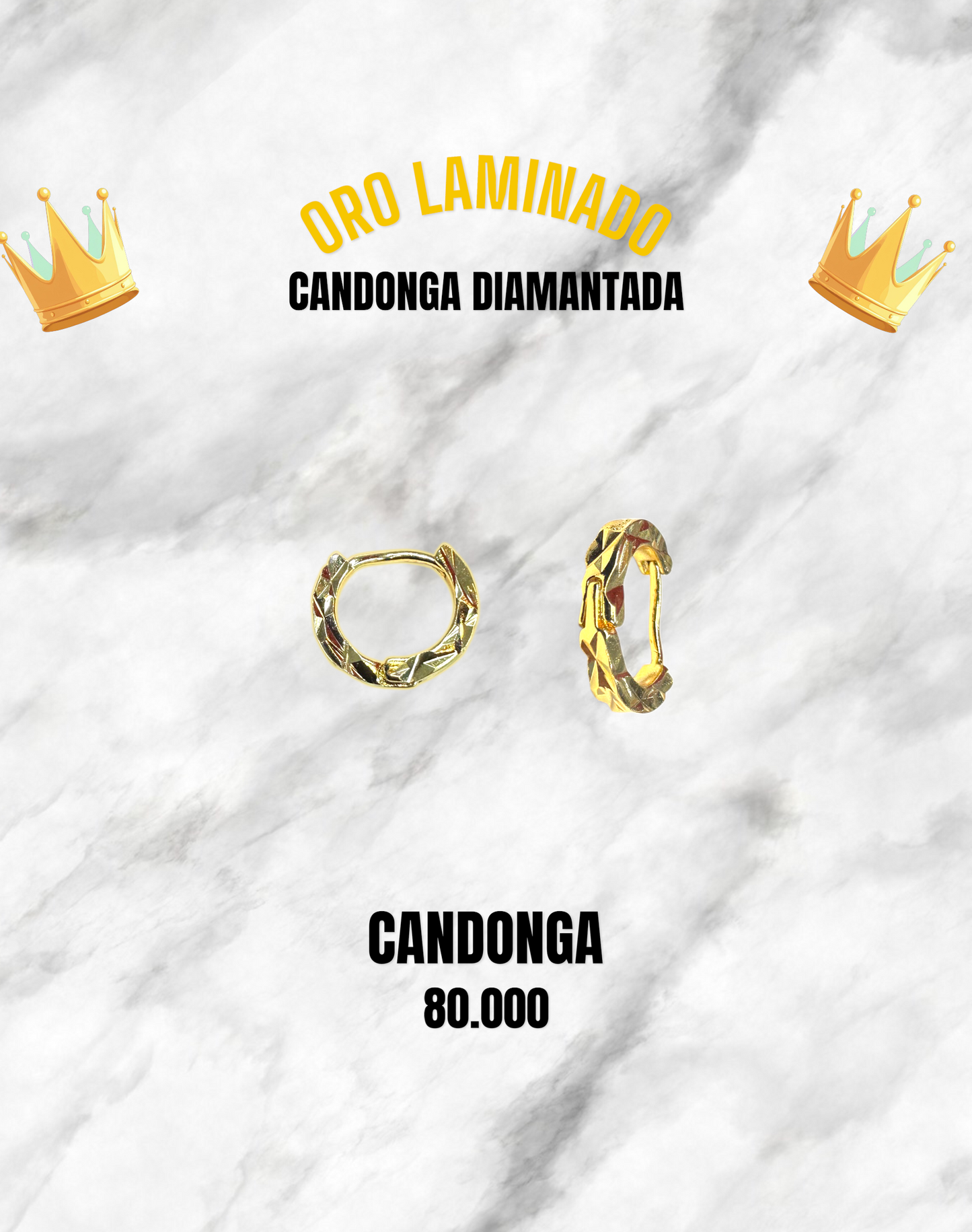 CANDONGA DIAMANTADA ORO LAMINADO