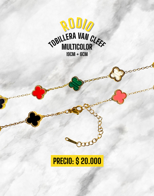 TOBILLERA VAN CLEEF MULTICOLOR 19CM + 6CM
