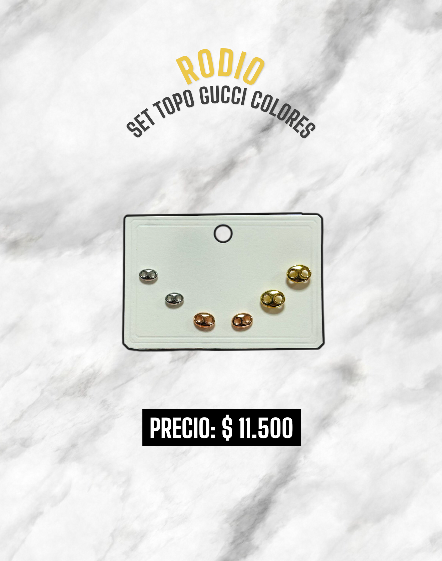 SET TOPOS GUCCI COLORES RODIO
