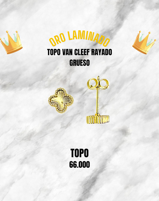 TOPO VAN CLEEF RAYADO GRUESO ORO LAMINADO