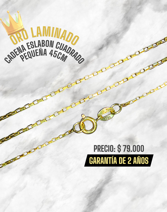 CADENA ESLABON CUADRADO 45CM ORO LAMINADO