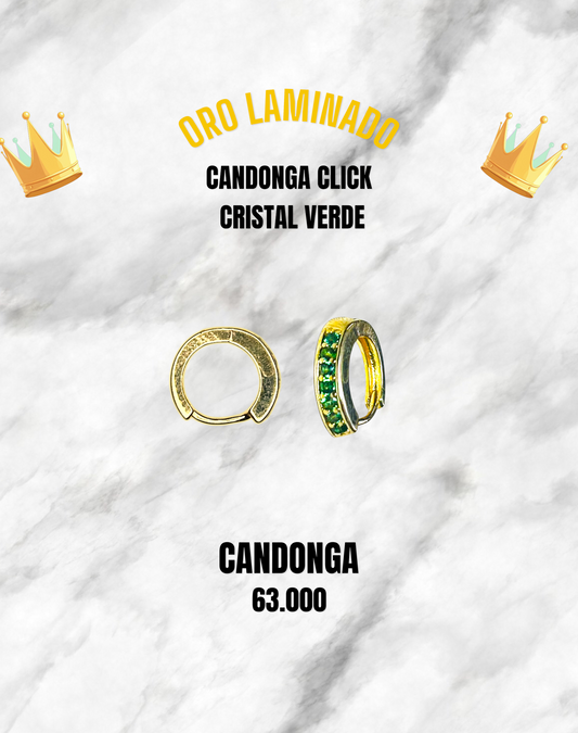CANDONGA CLICK CRISTAL VERDE ORO LAMINADO