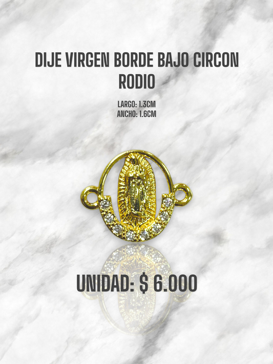 DIJE VIRGEN BORDE BAJO CIRCON RODIO