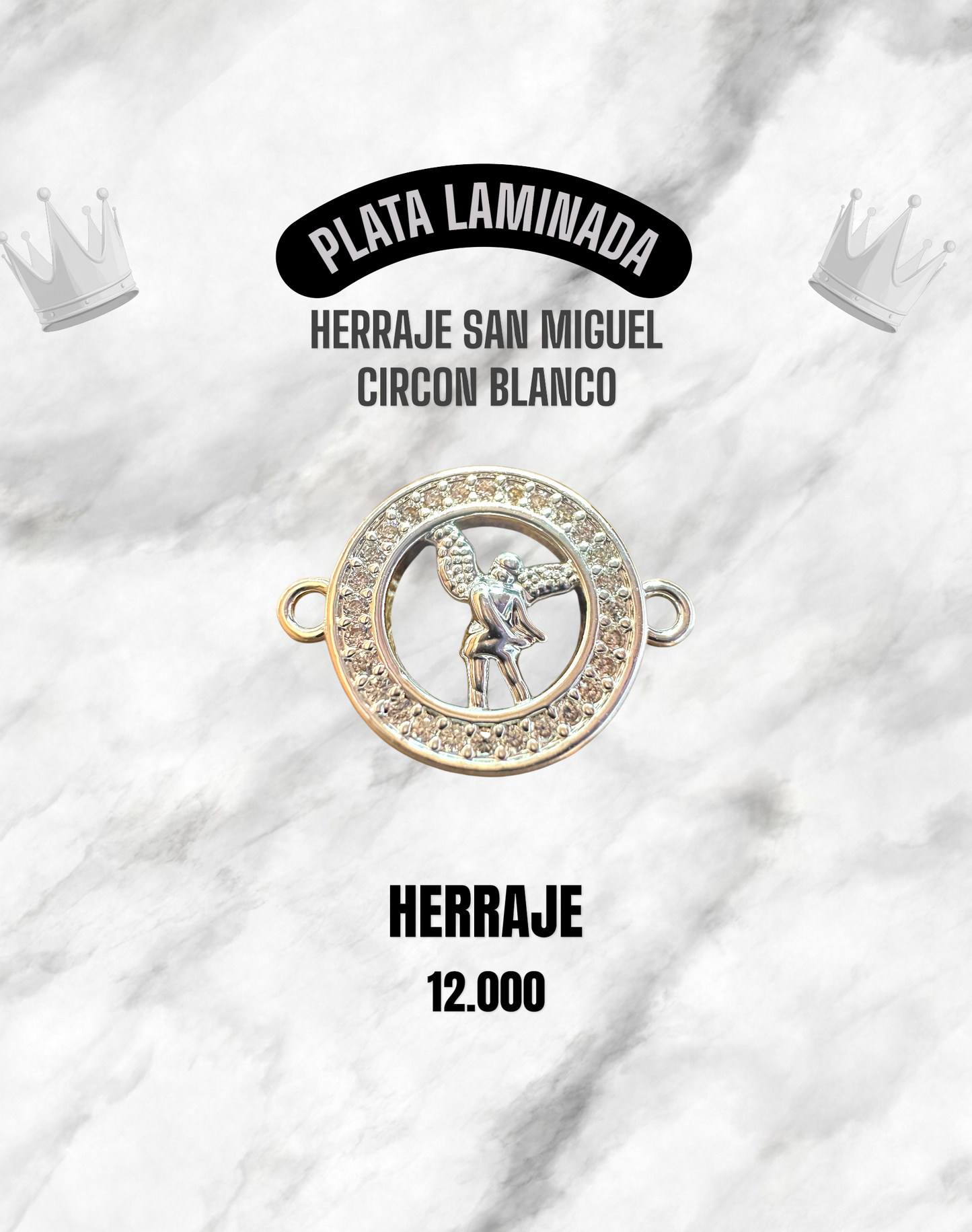 HERRAJE SAN MIGUEL CIRCÓN BLANCO PLATA LAMINADA