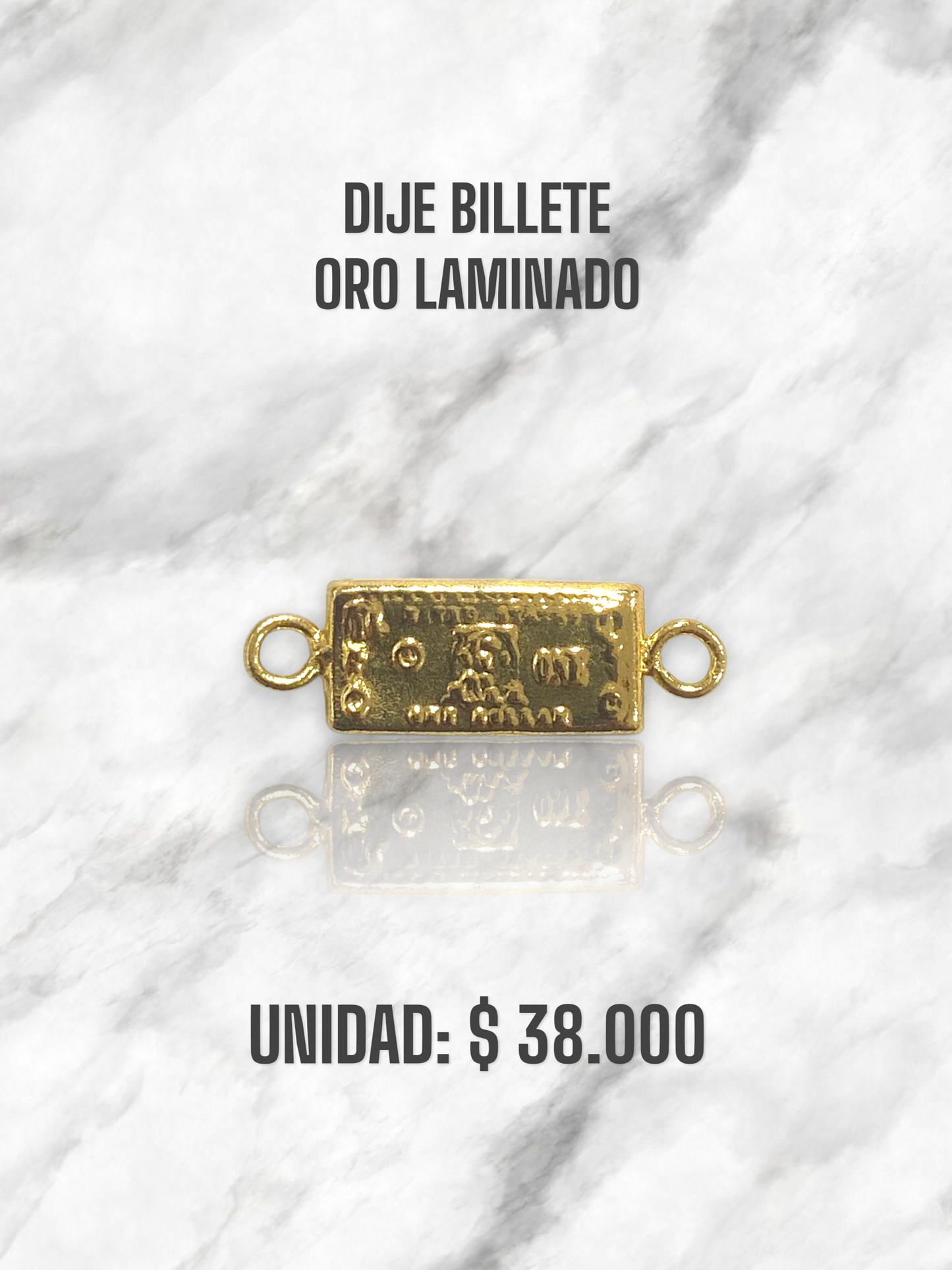 DIJE BILLETE PULSO ORO LAMINADO