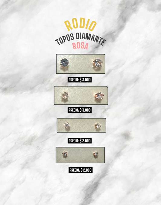 TOPOS DIAMANTE RODIO ROSA