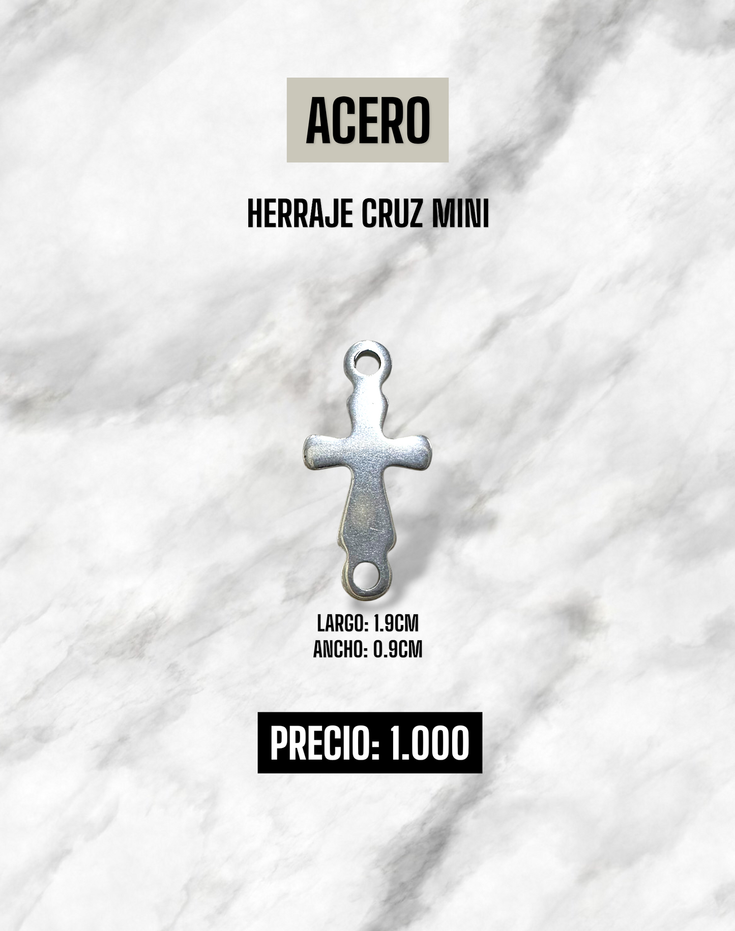 HERRAJE CRUZ MINI ACERO