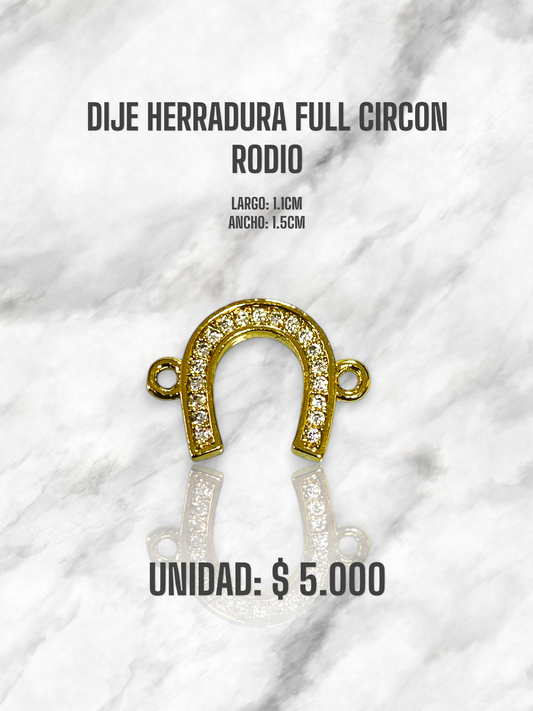 DIJE HERRADURA FULL CIRCON RODIO
