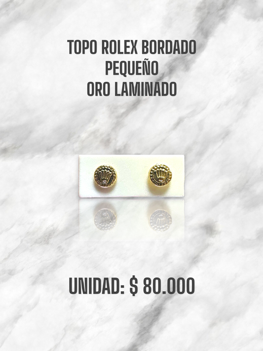 TOPO ROLEX BORDADO PEQUEÑO ROSCA S. ORO LAMINADO