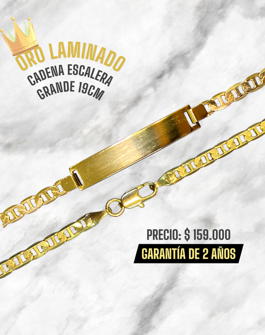 PULSERA ESCALERA GRANDE 20CM ORO LAMINADO