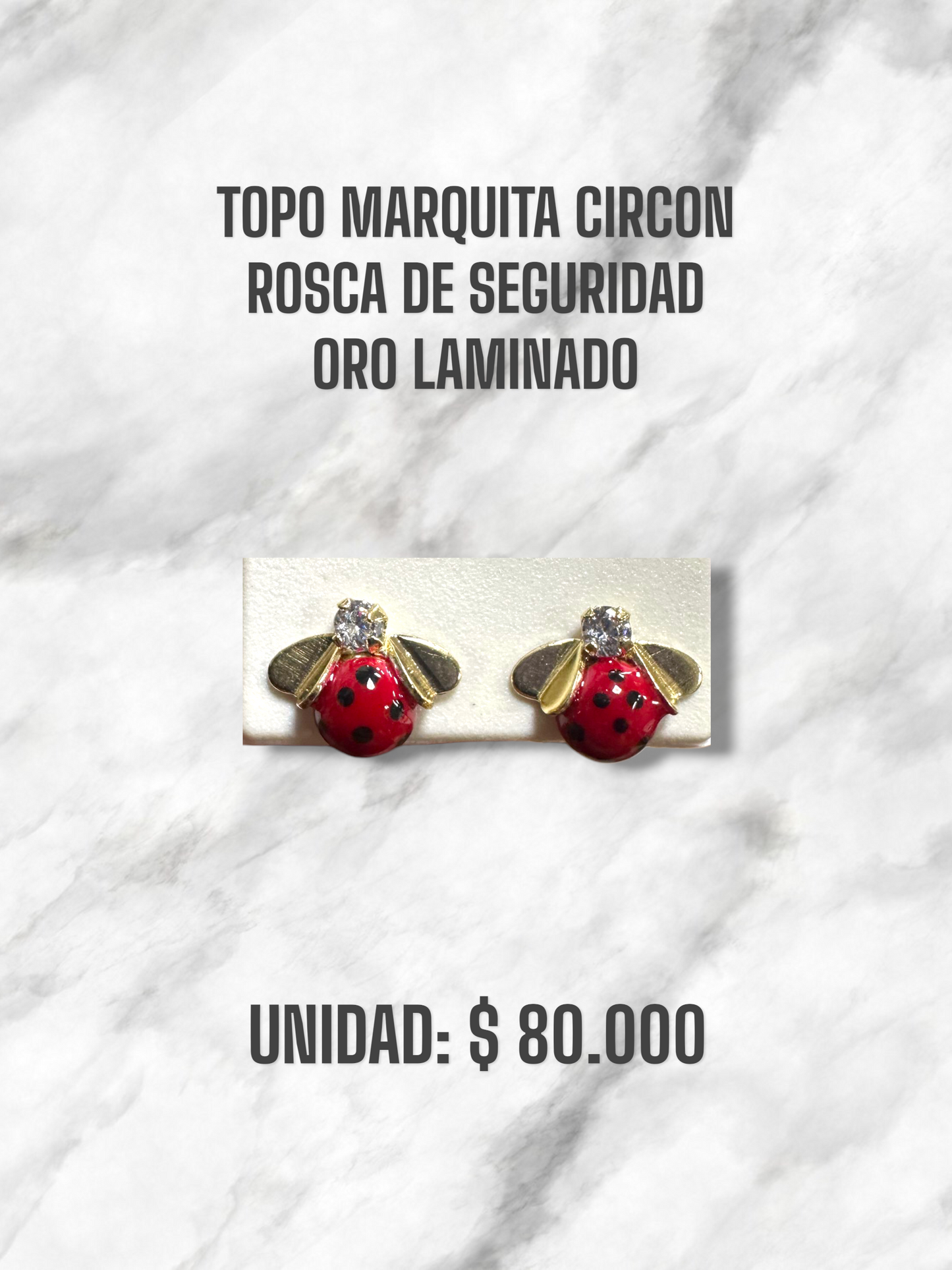 TOPO MARIQUITA CON CIRCONROSCA S. ORO LAMINADO