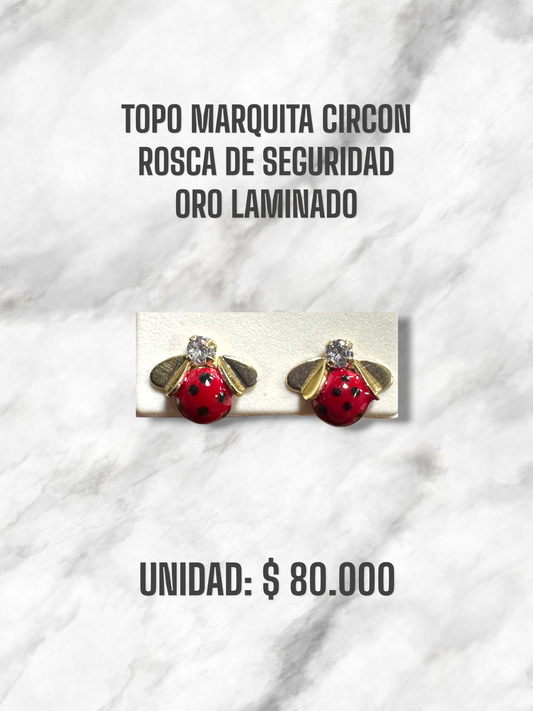 TOPO MARIQUITA CON CIRCONROSCA S. ORO LAMINADO