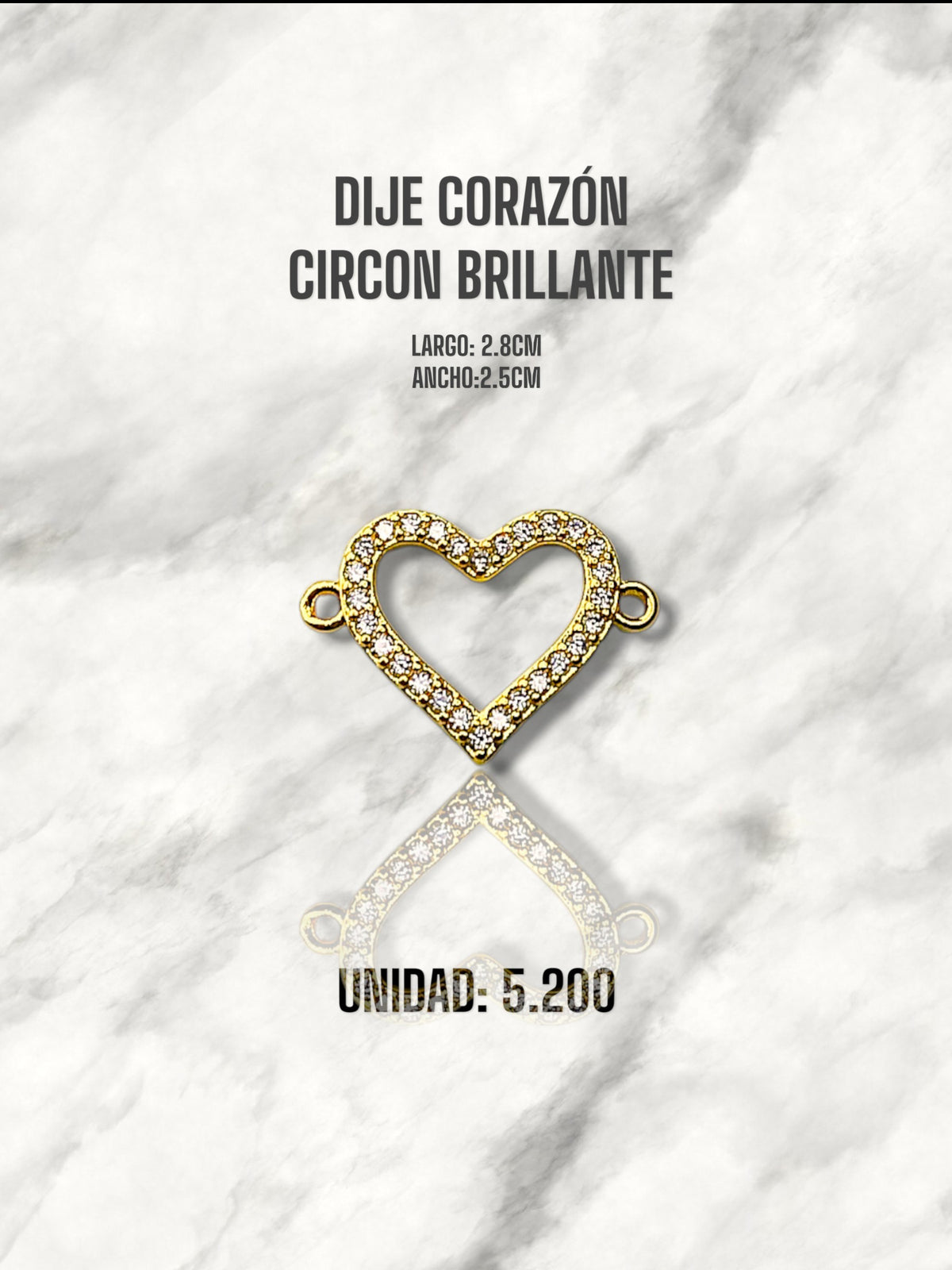 DIJE CORAZÓN CIRCON BRILLANTE