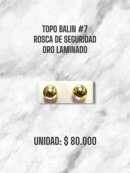 TOPO BALIN #7 ROSCA S. ORO LAMINADO