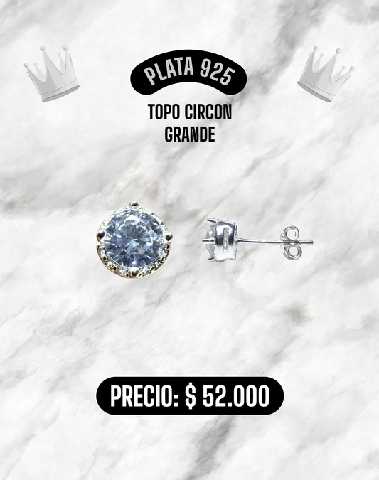 TOPO CIRCON GRANDE PLATA 925
