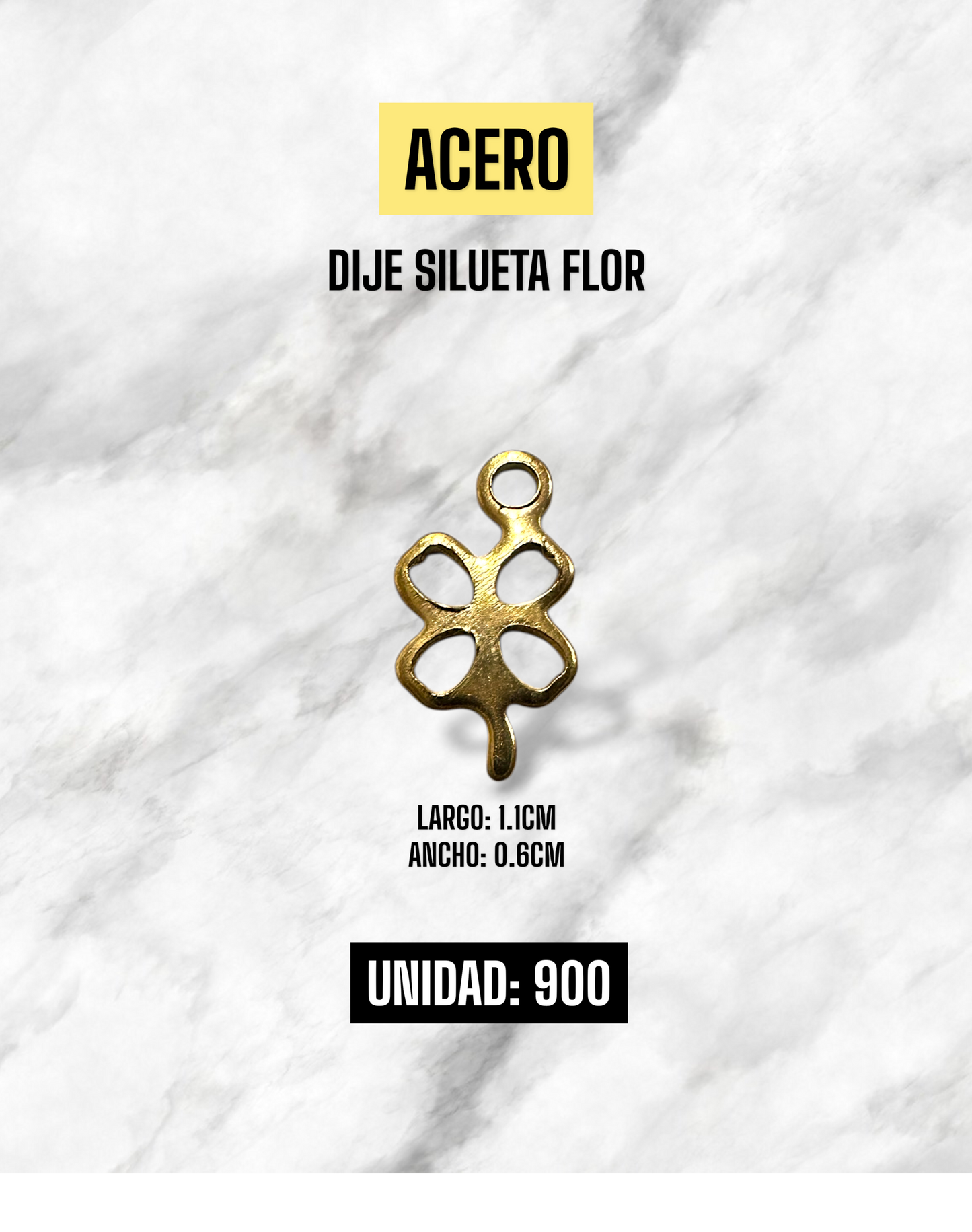 DIJE SILUETA FLOR ACERO