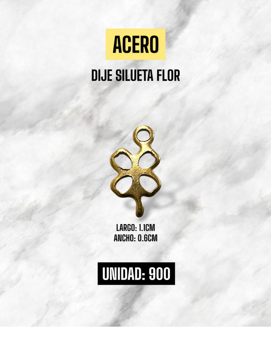 DIJE SILUETA FLOR ACERO