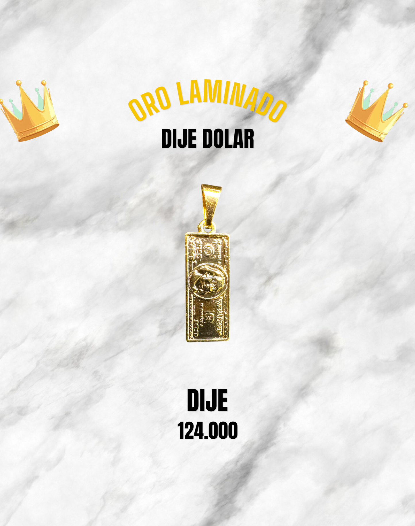 DIJE DOLAR ORO LAMINADO
