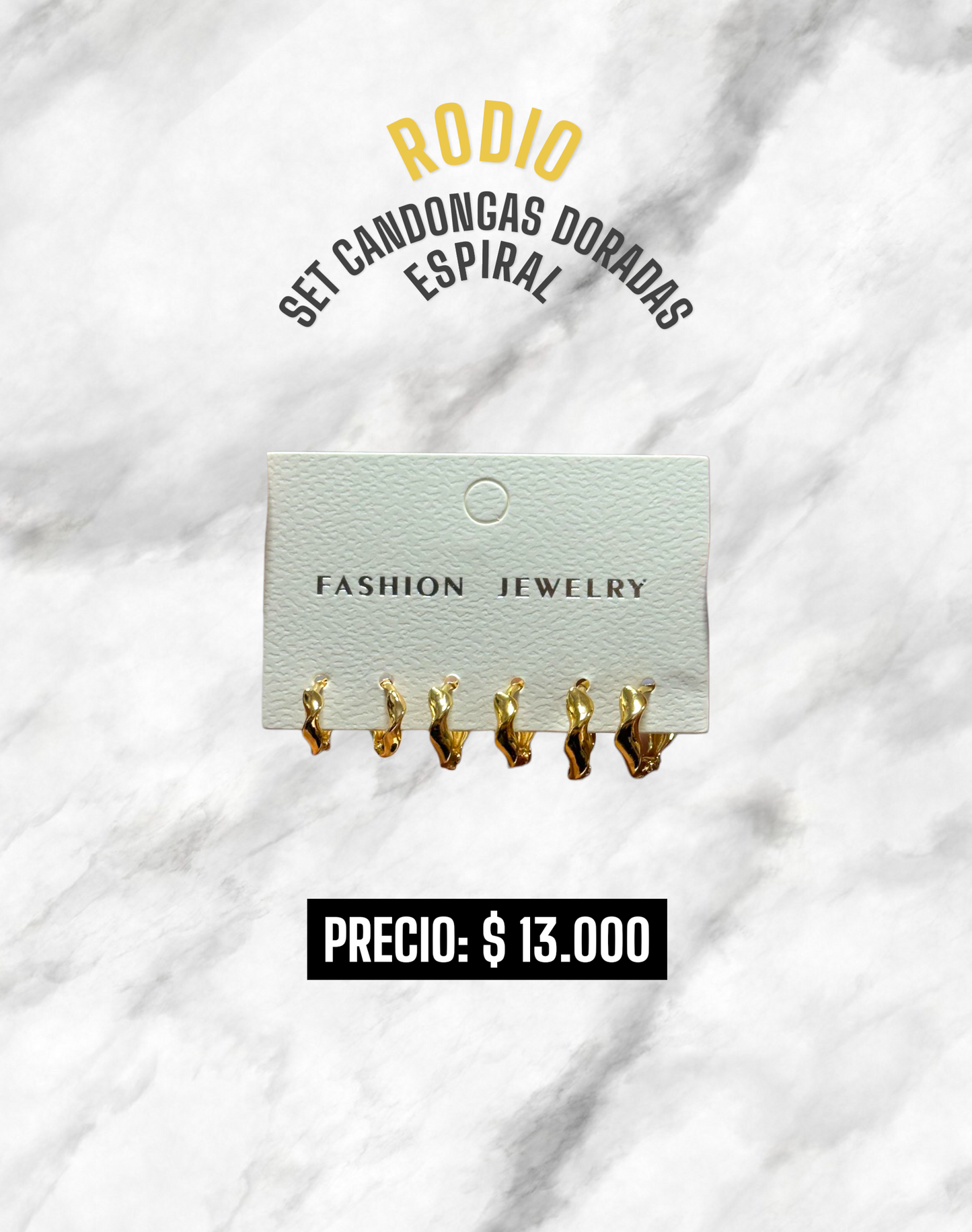 SET CANDONGAS ESPIRAL DORADAS RODIO