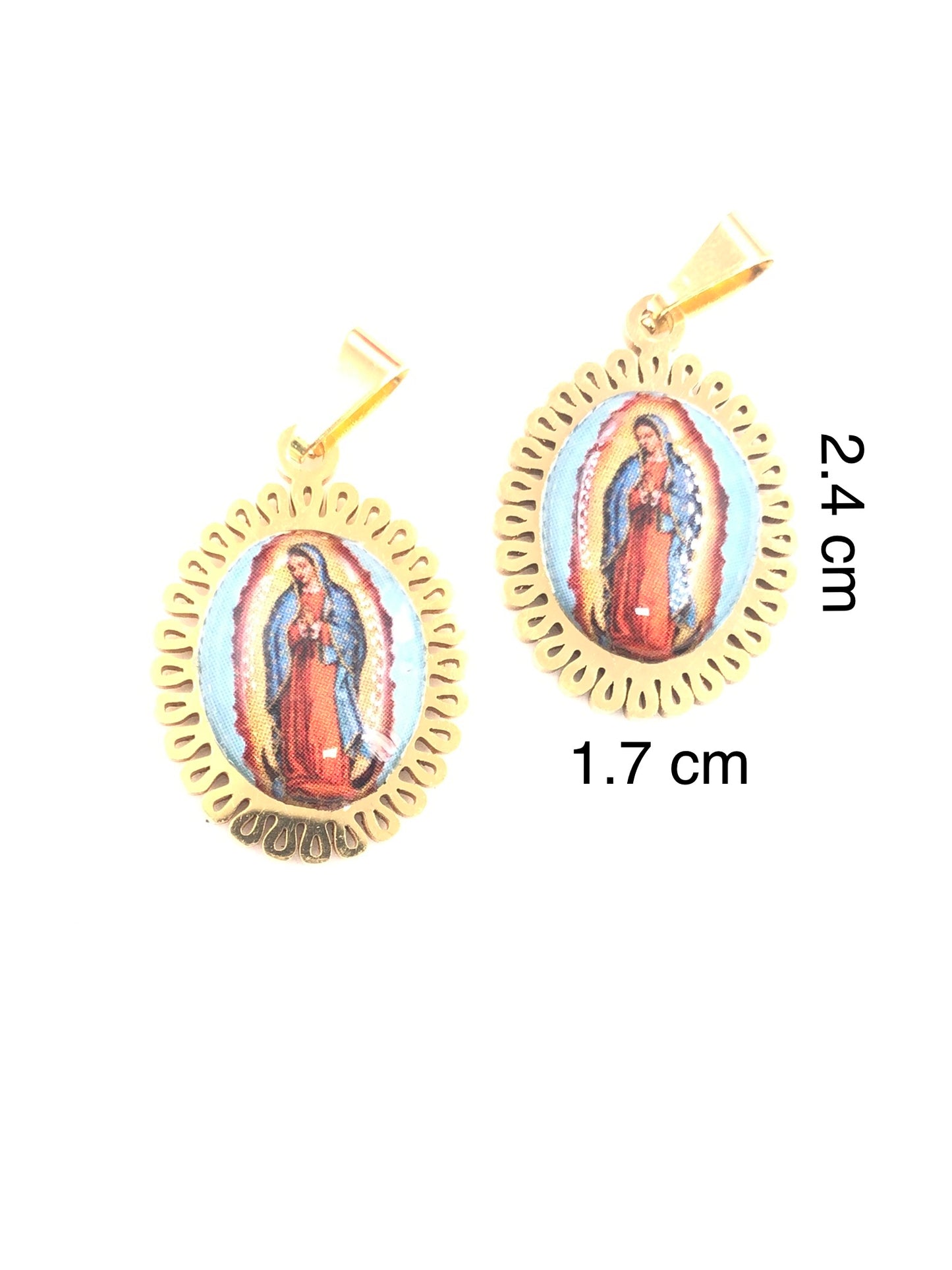 Dije Virgen Guadalupe Acero Dorado Colgante