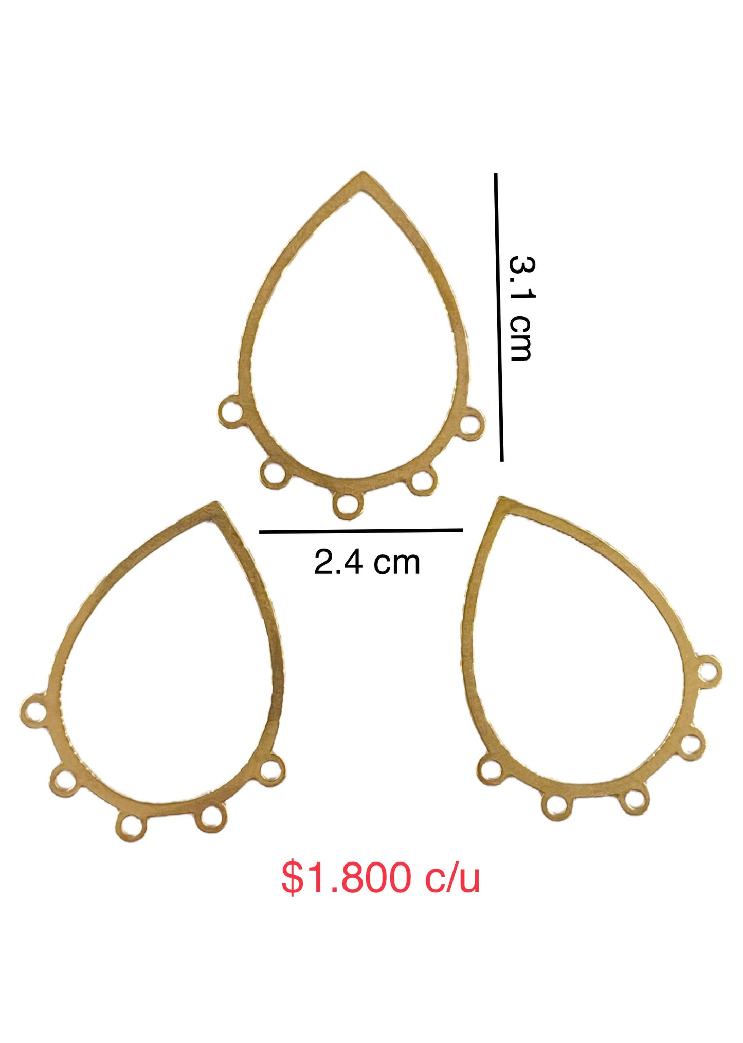 Aros Para Tejer Candongas Acero Dorado