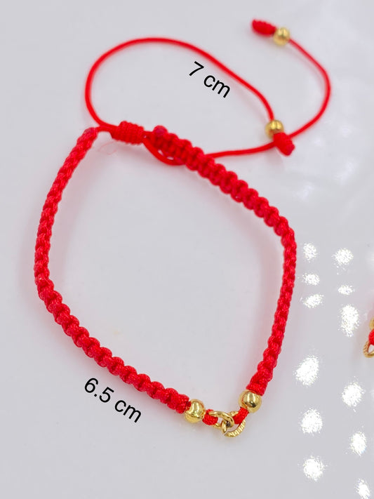 EXTENSIÓN PULSERA TEJIDO PLANO HILO CHINO ROJO