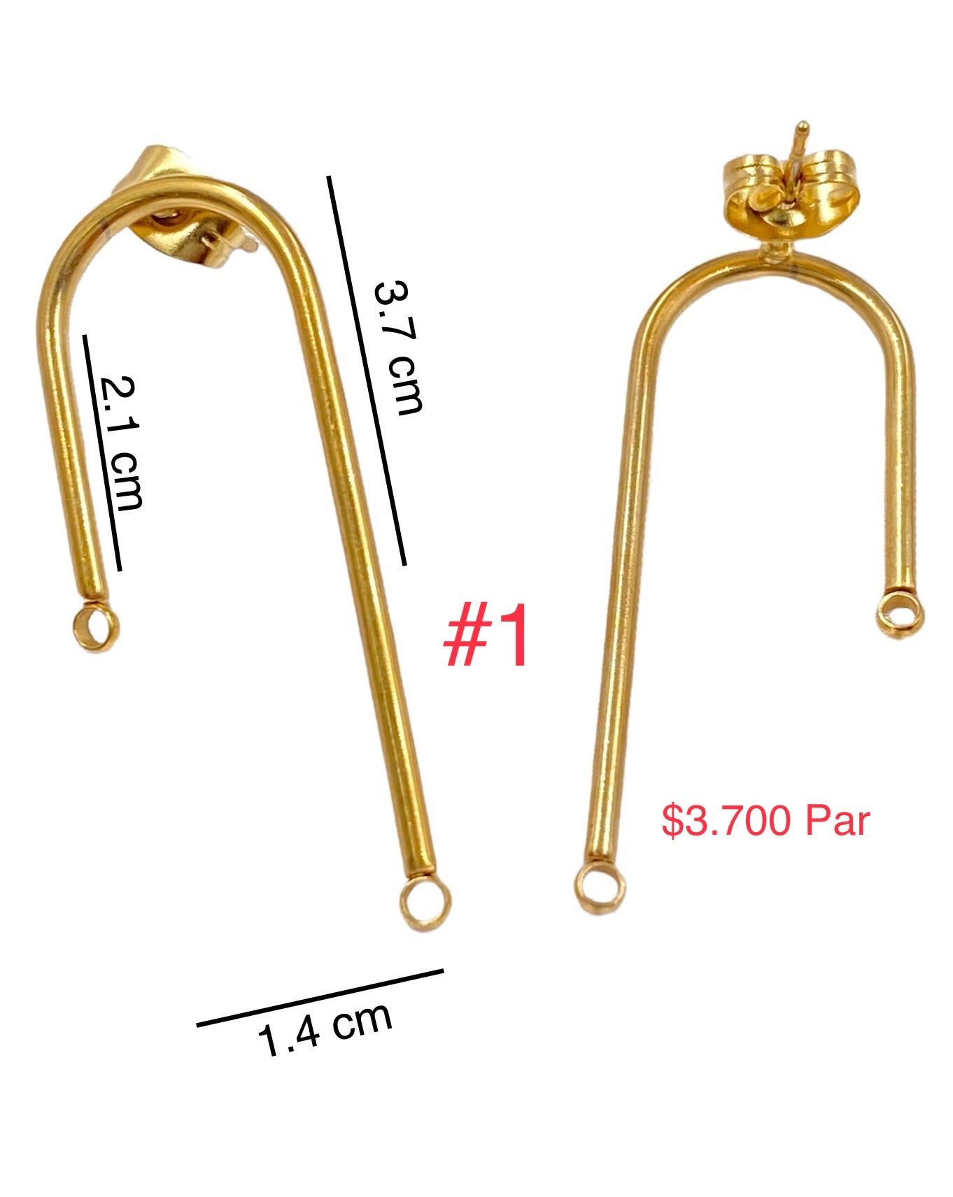 Topos Para Tejer Filigrana DORADOS Acero