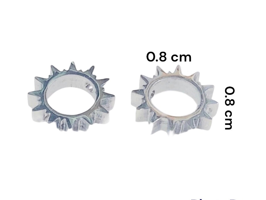 DIJE SOL EN ACERO PLATEADO (pasador)